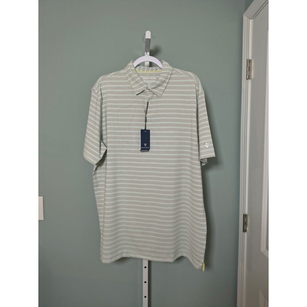 MAELREG PERFORMANCE STRIPE GOLD SHIRT SIZ 2XL OLIVE GREEN BERYL GREEN